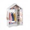Roofed Kids Wardrobe With Mirror Clothes Rack And Storage Cubes